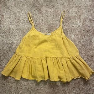 yellow flowey crop top